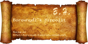 Borovnyák Hippolit névjegykártya
